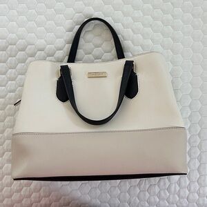 Kate Spade 2 tone Cream Tote Bag with black accents